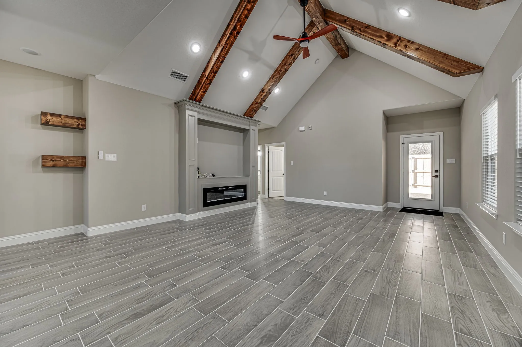 Electric fireplace in living room
