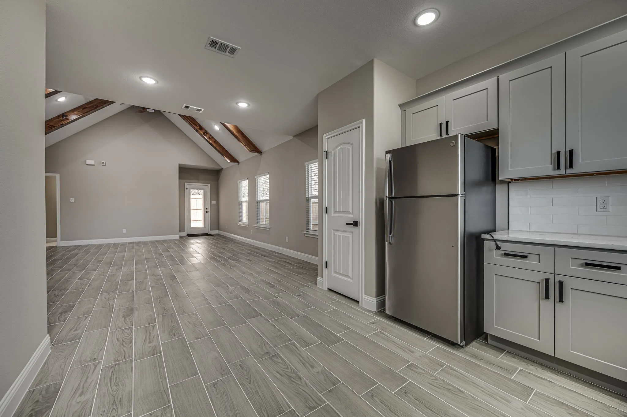 Lots of cabinet space in this kitchen