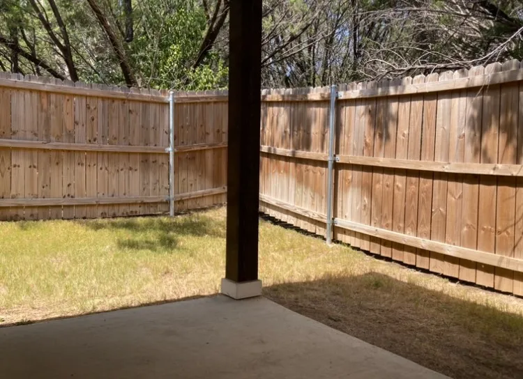 Fenced in backyard