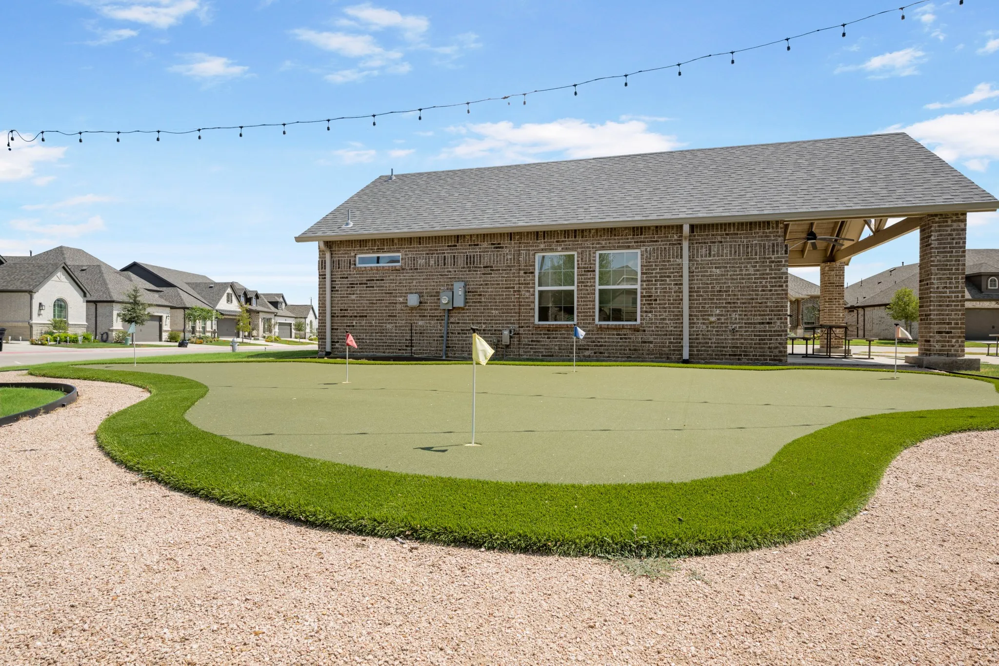 Putting green just a few doors down the street.