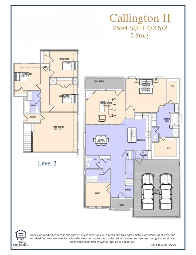 Floor Plan Representatvie - 2 Car