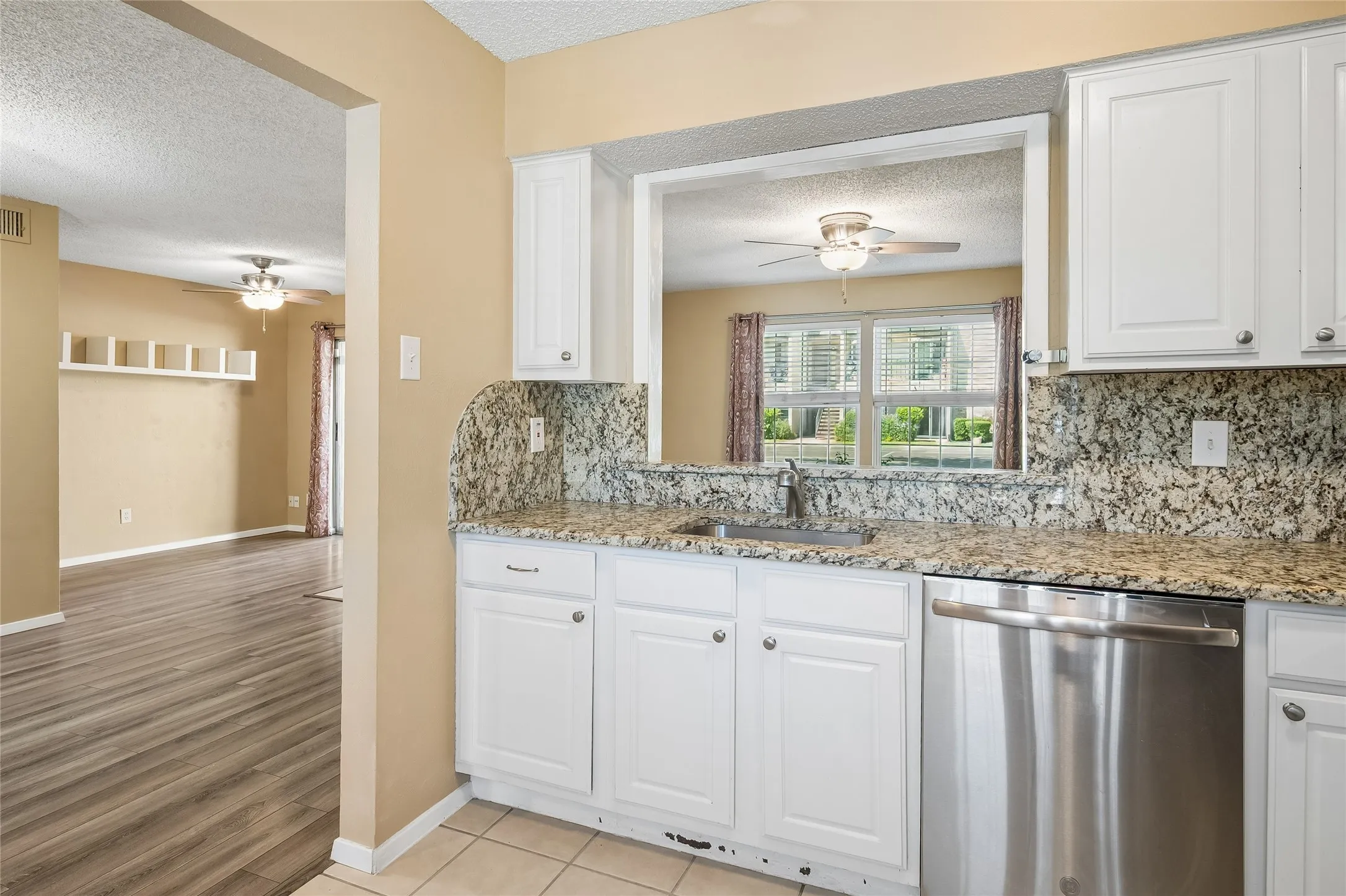 Kitchen with granite counters