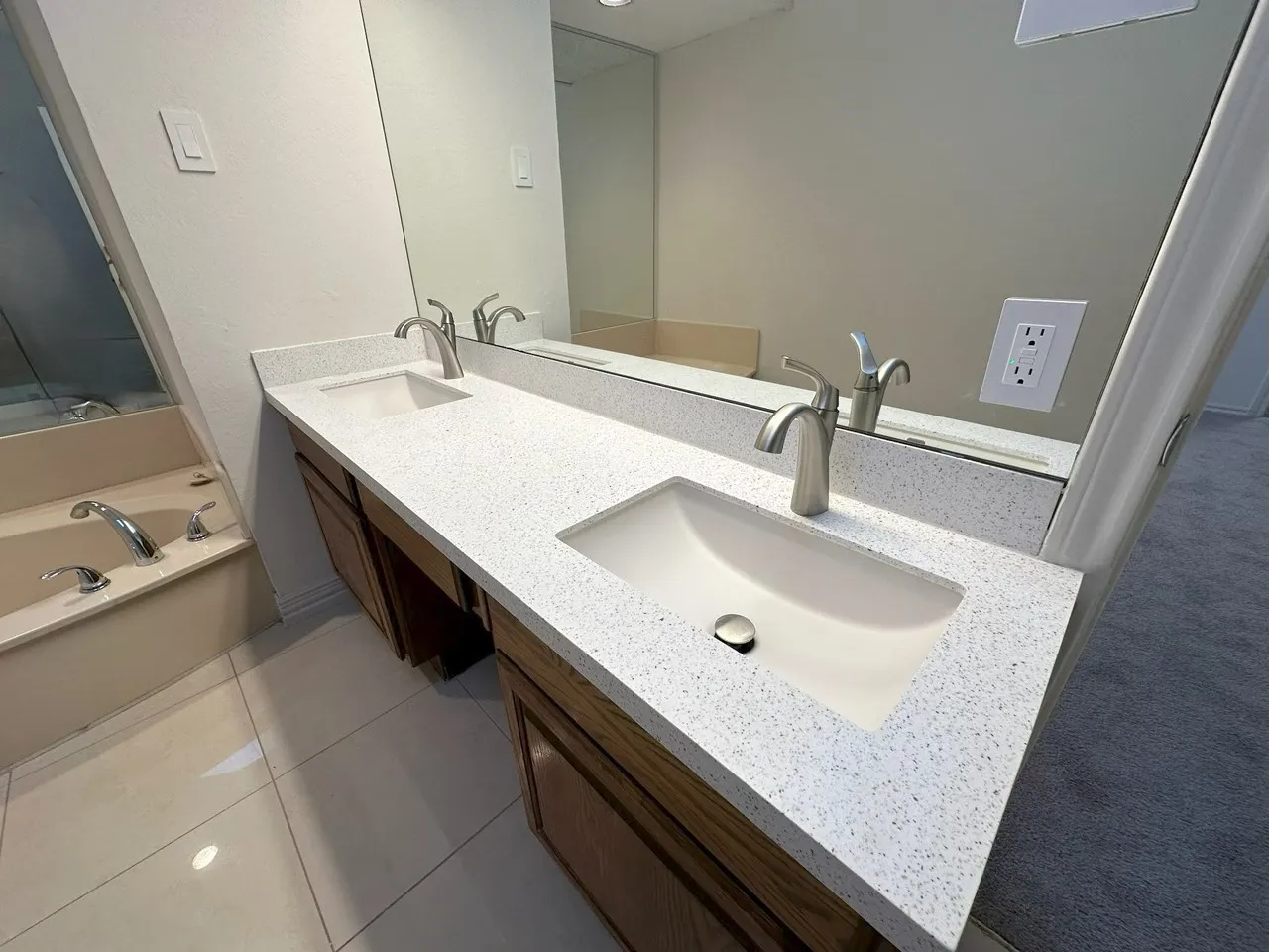 New counters, faucets with dual sinks