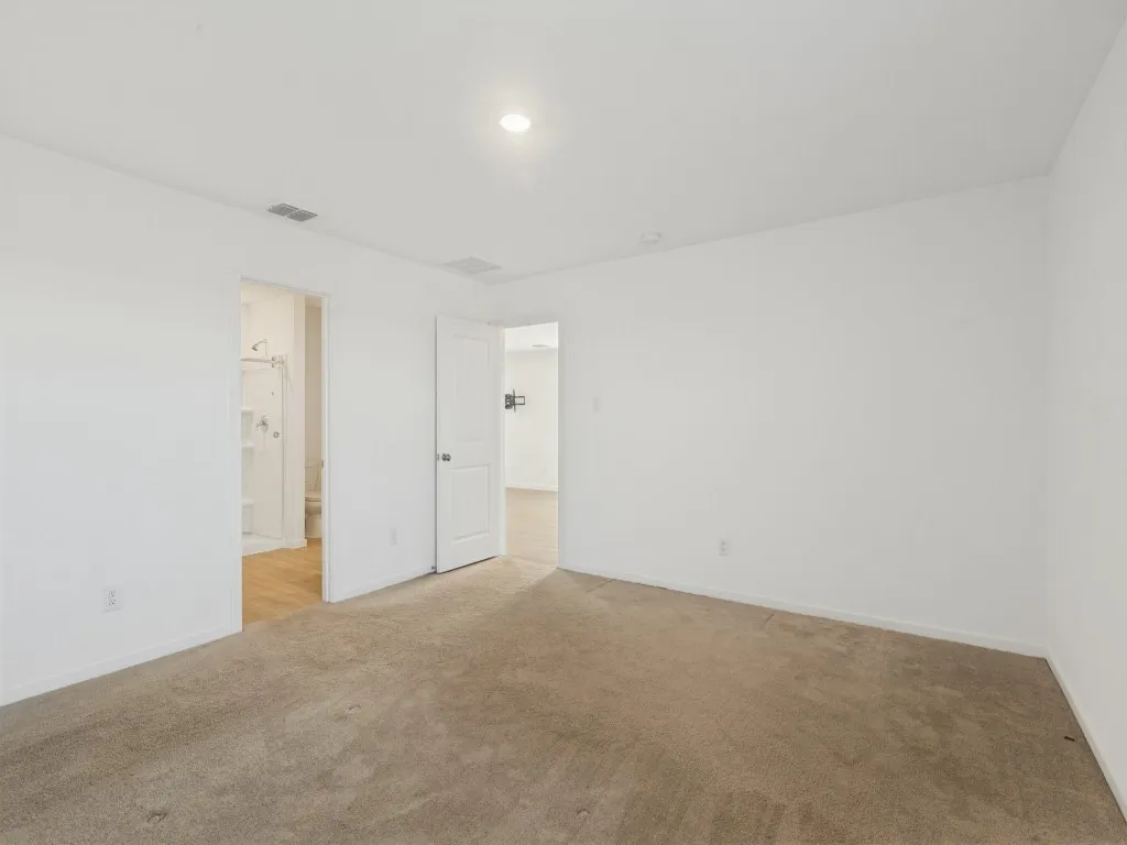 Carpeted flooring with recessed lighting