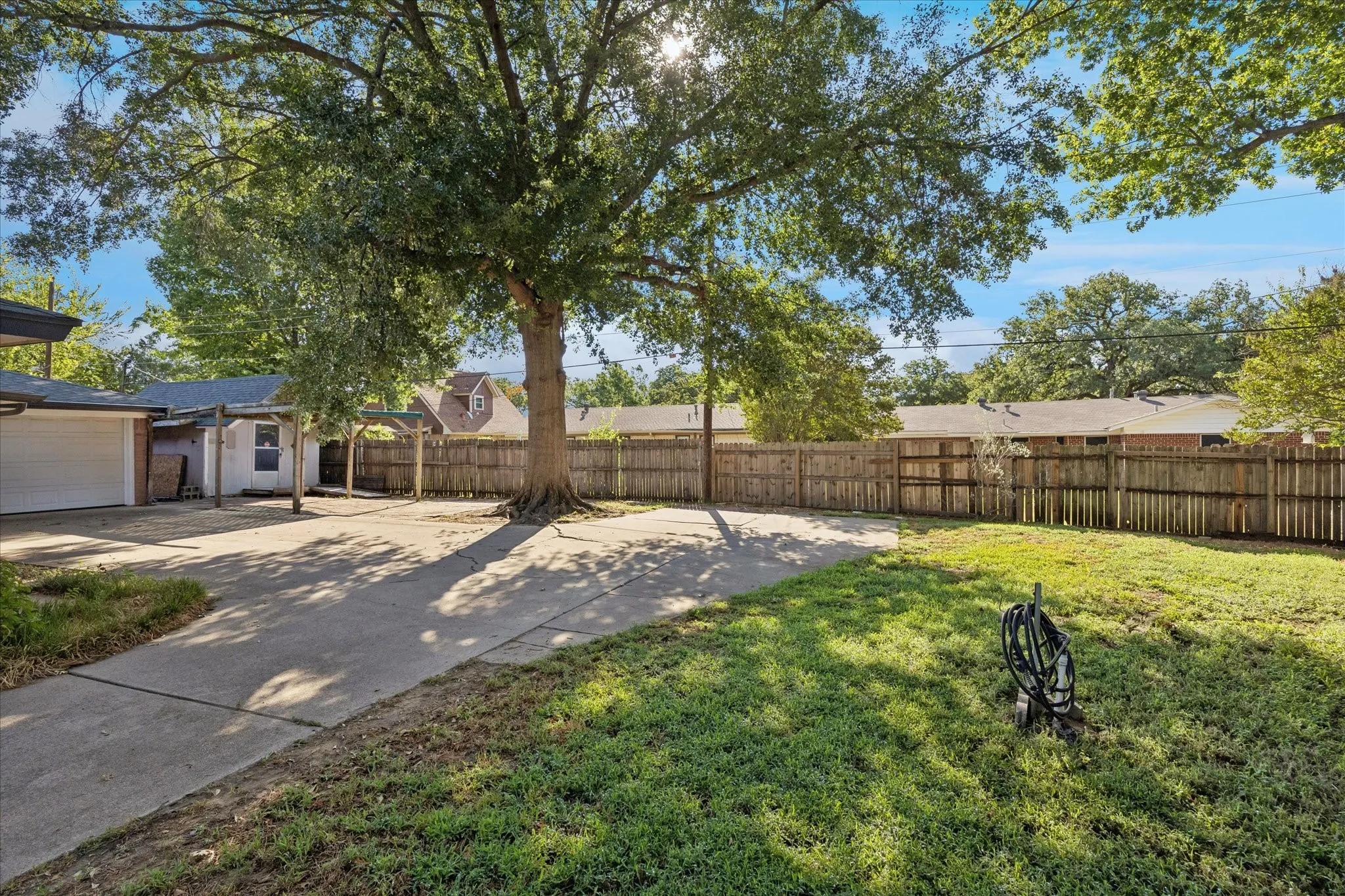 Yard, extra parking, car port and storage