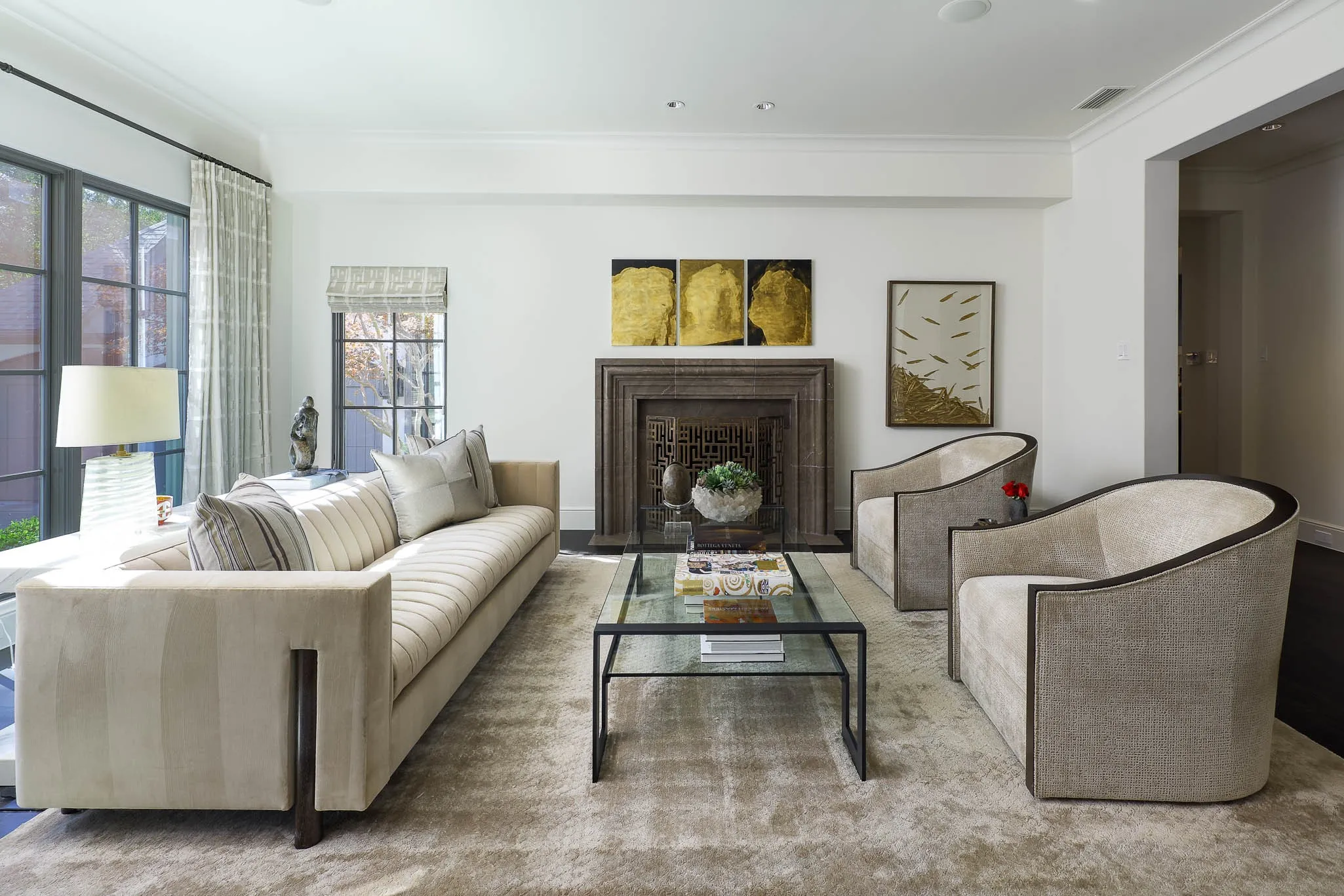 Living Room with gas fireplace