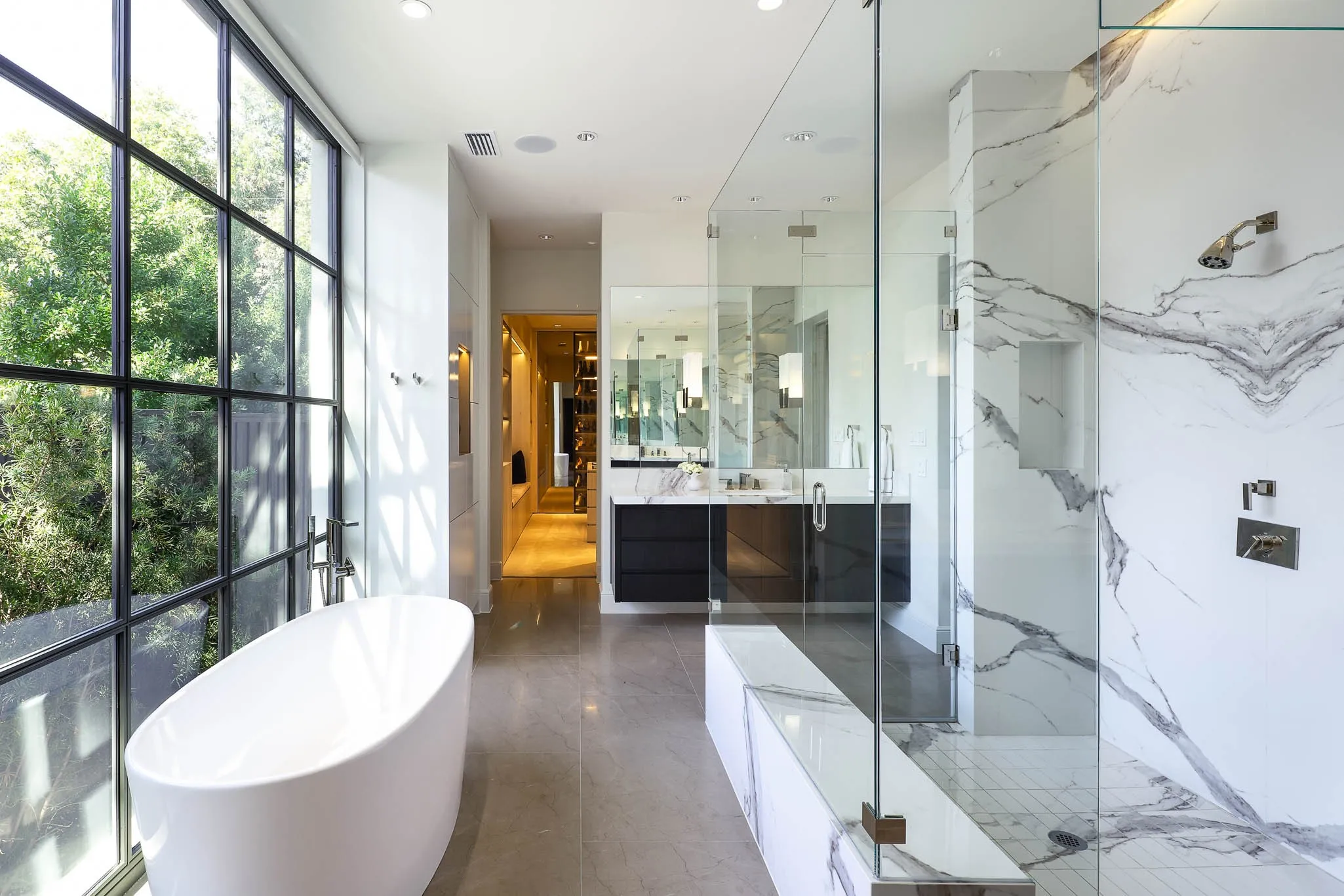 Primary Bathroom with garden tub and large walk-in shower
