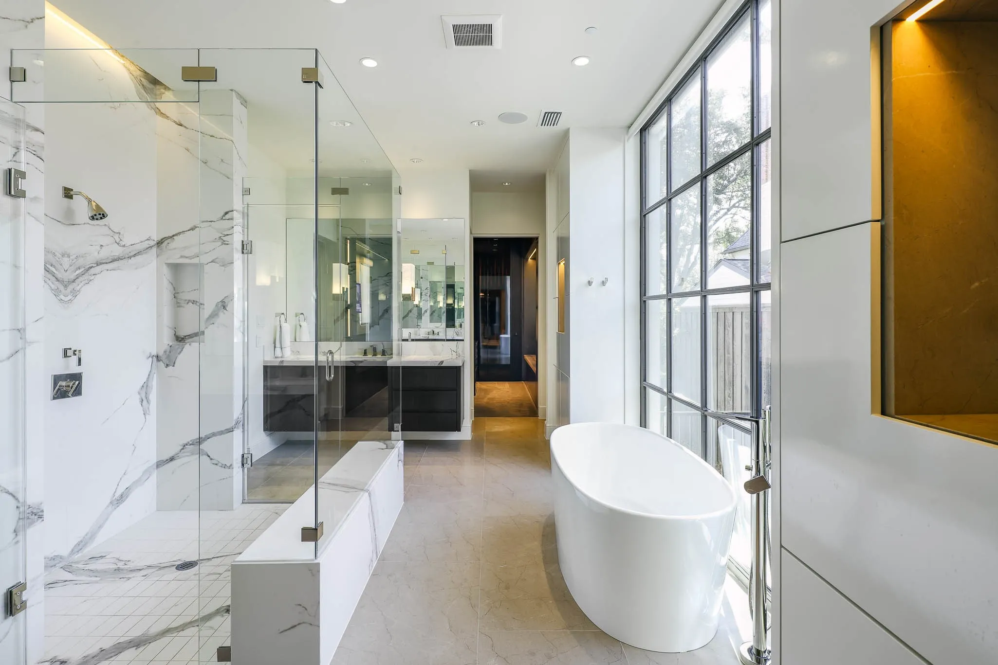 Primary Bedroom with heated marble floors