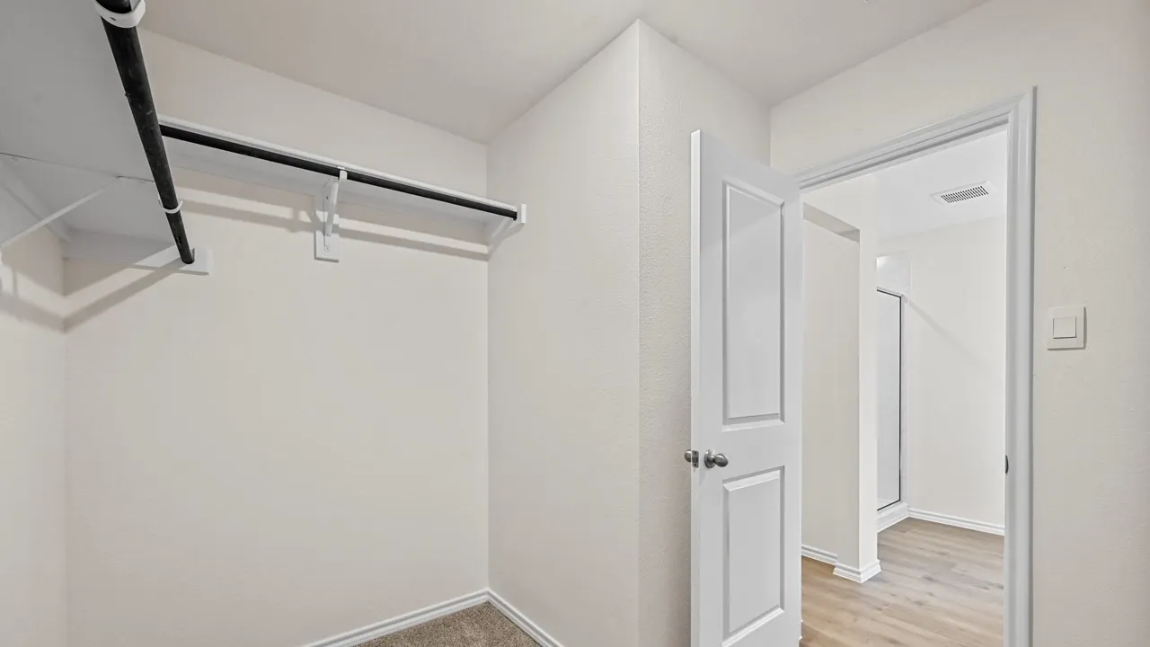 Built-in closet shelving and hanging rods