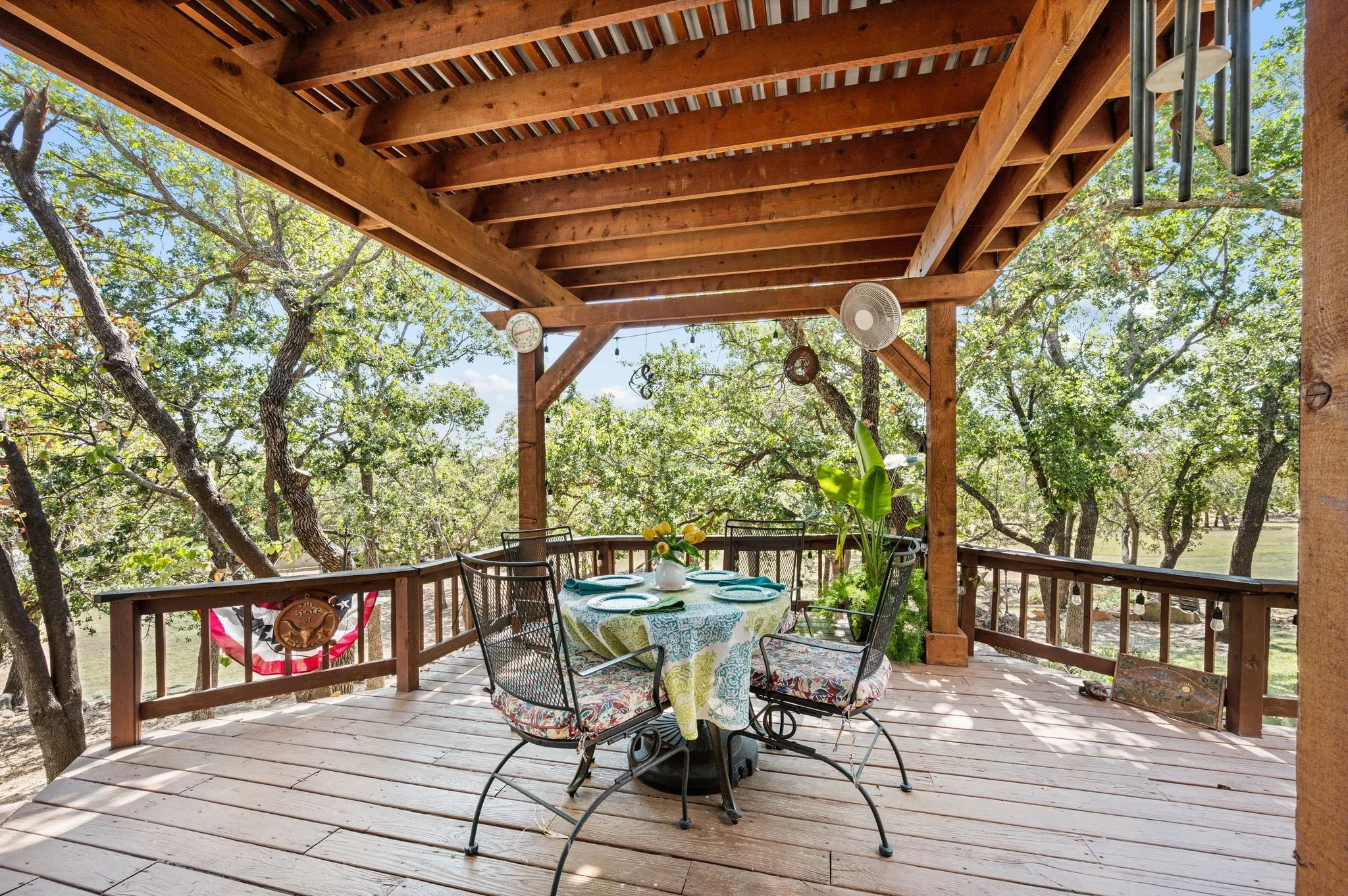 This deck is just off the breakfast area.