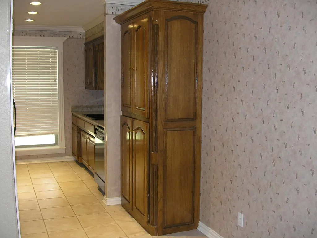 view from dining area to kitchen