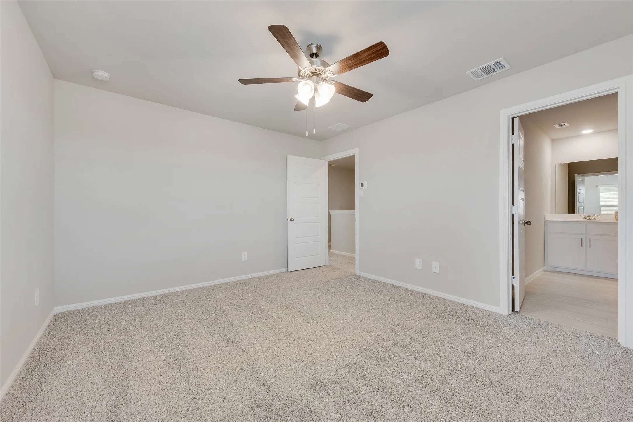 Neutral-toned carpet flooring