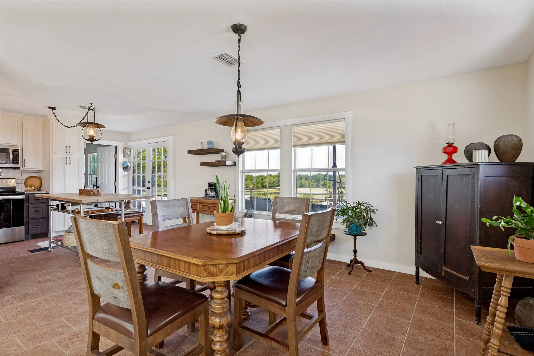Dining area just off the kitchen.