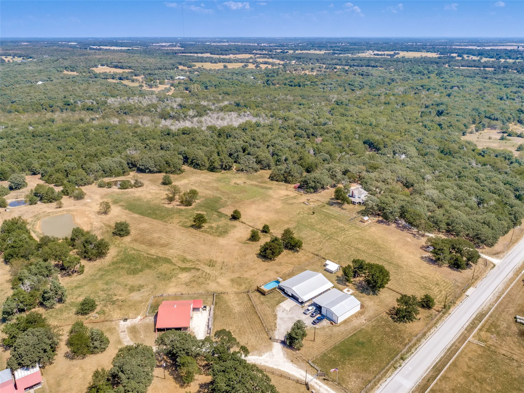 Paved county road to the property