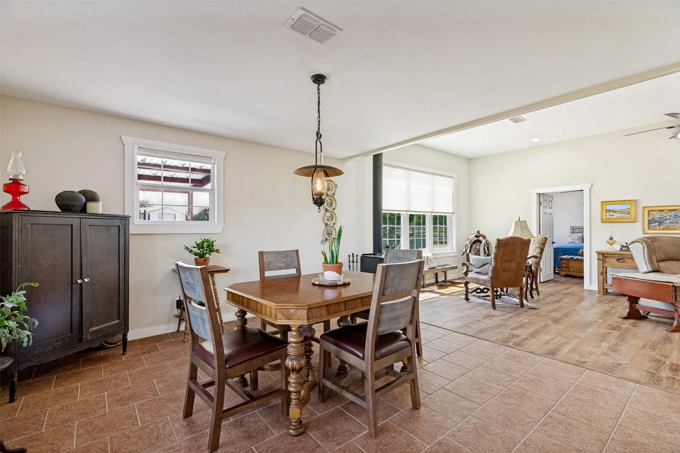 Dining area opens up into the living room