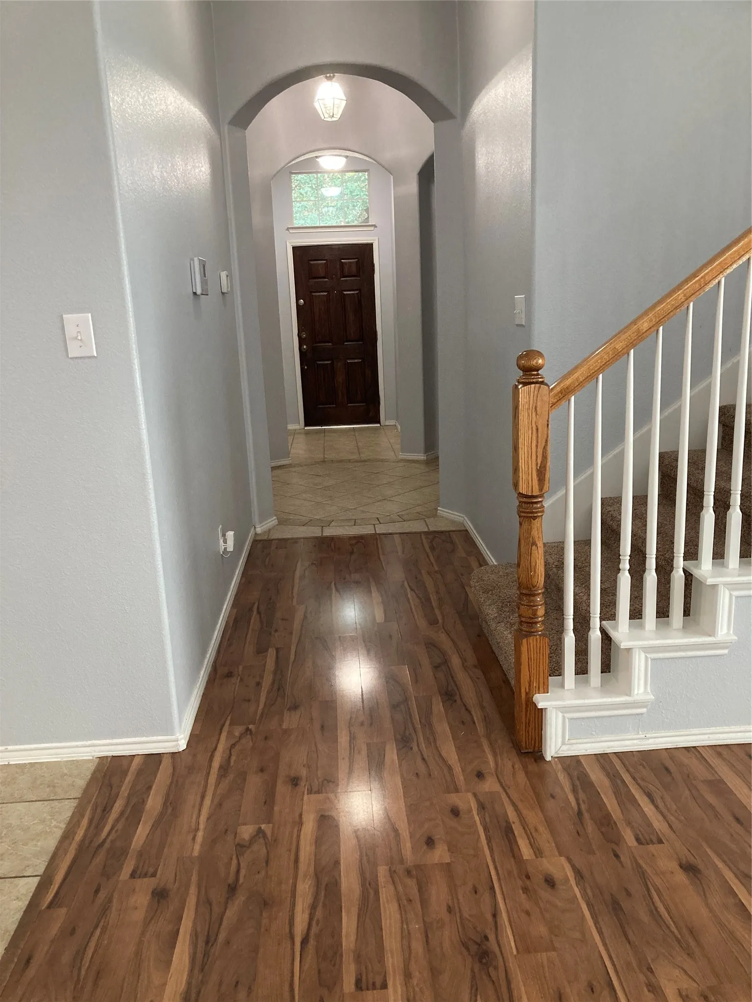 Entryway leads to stairway leading up to the game/media room.
