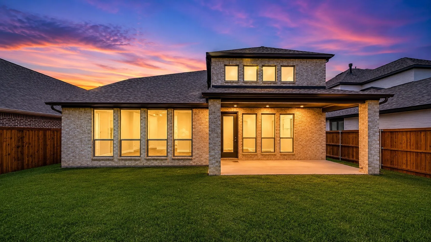 Expansive backyard with a manicured lawn