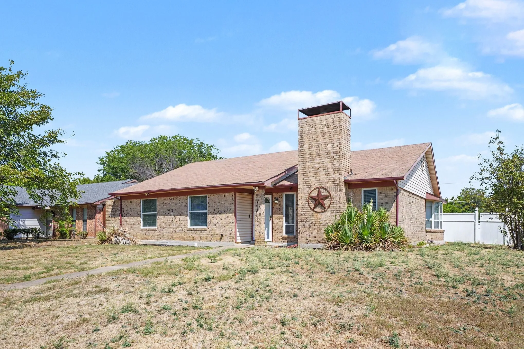 Side view of the home