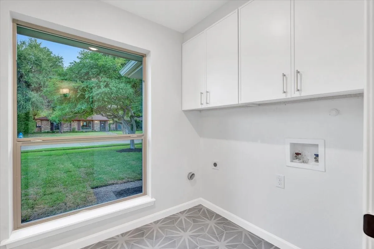 Laundry Room with built in cabinets