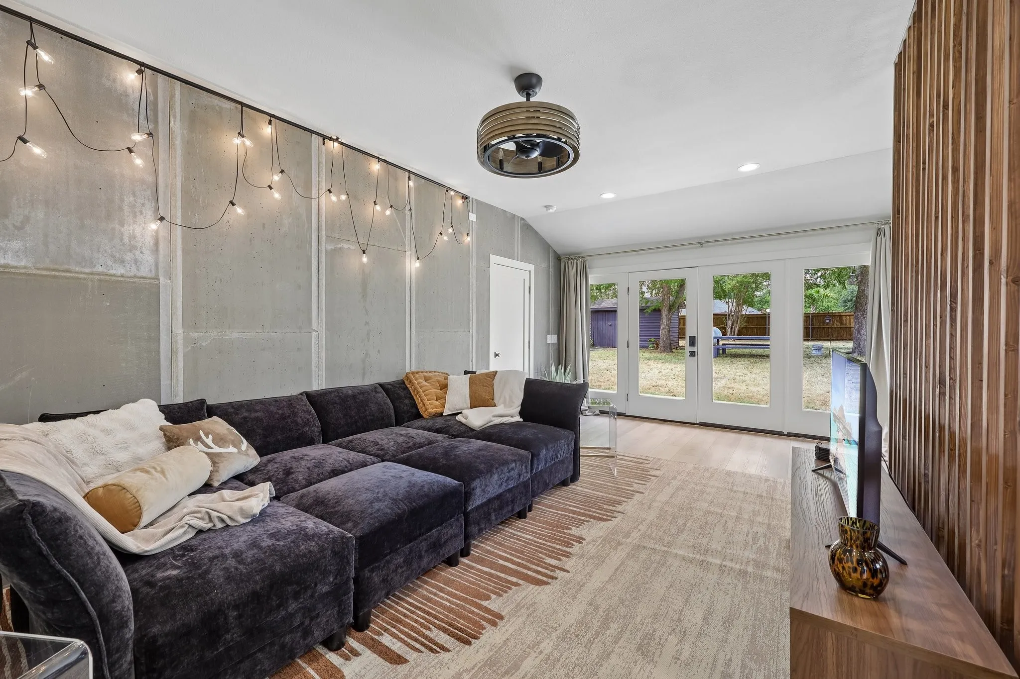 Guest house is warm and inviting with lots of windows and direct access to the yard.
