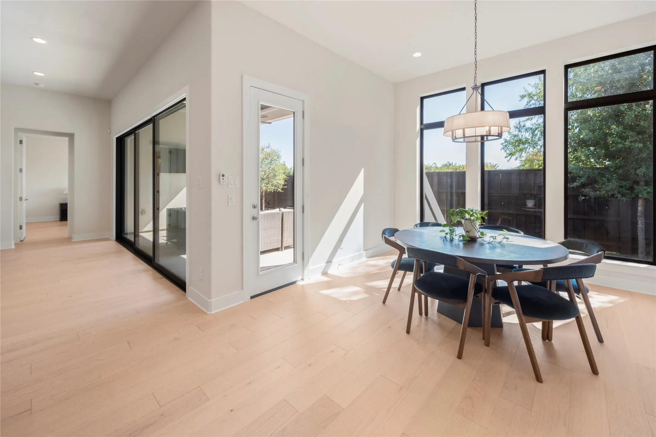 Plenty of natural light and a taller than normal privacy fence.