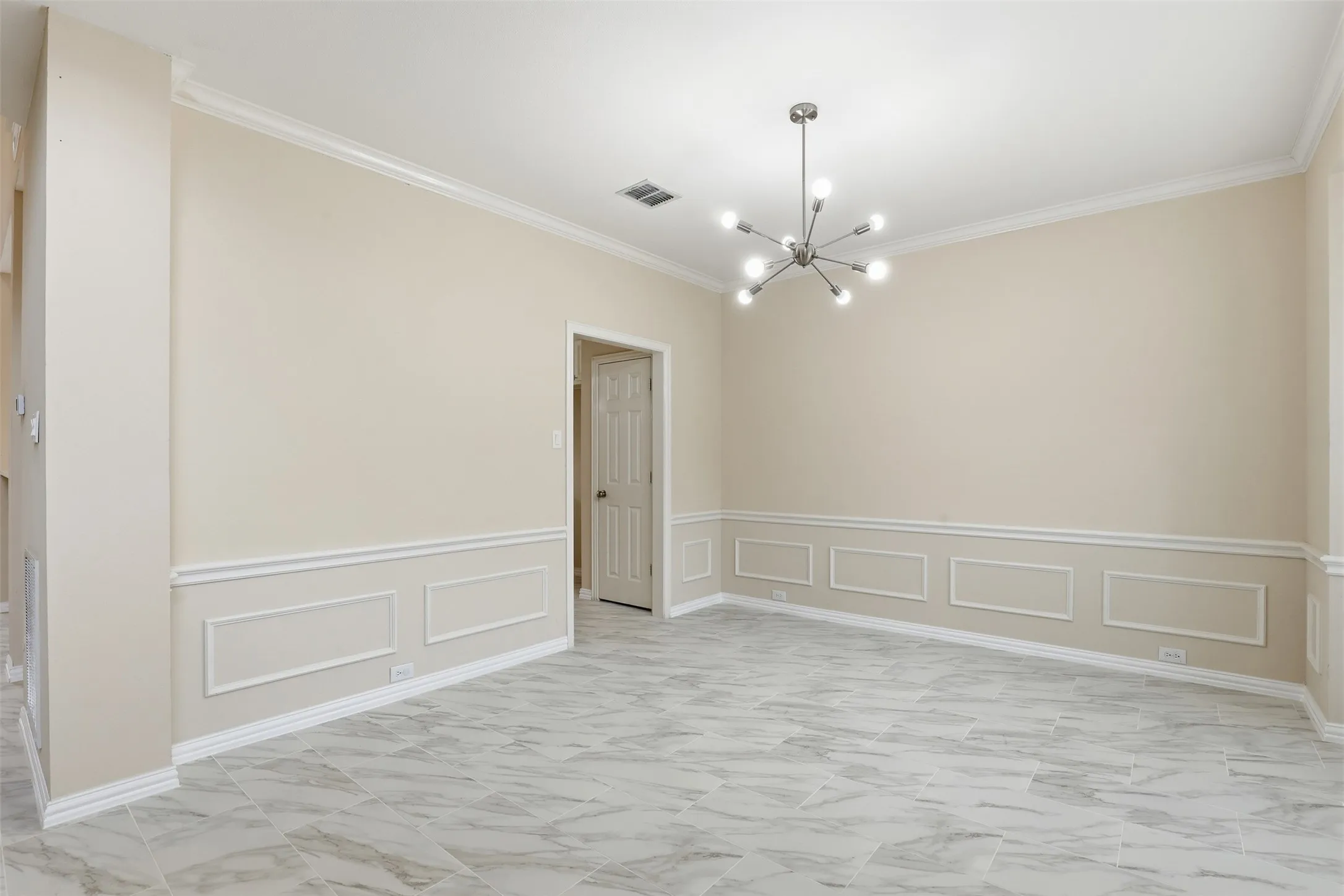 Another view of the formal dining area right off the kitchen