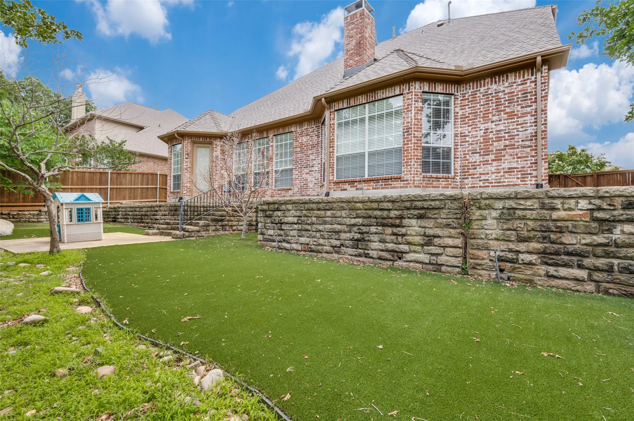 Seller has added turf for easy maintenance