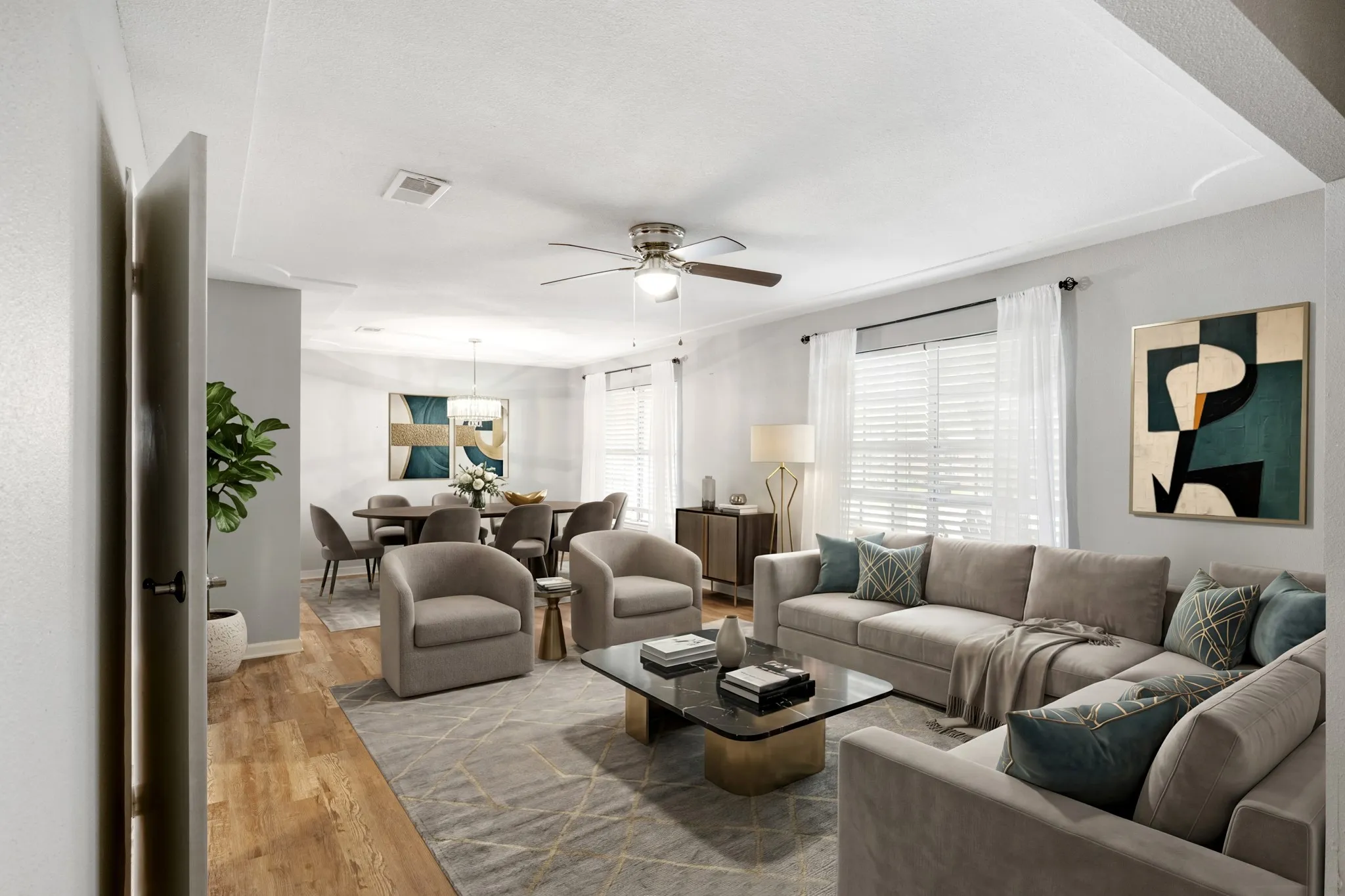 Spacious formal living and dining is great for entertaining!