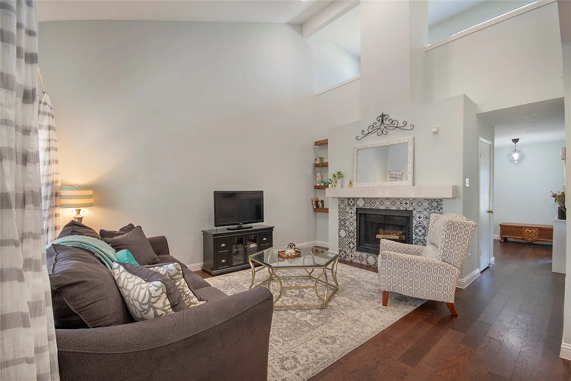 Living Room w/ Vaulted Ceiling