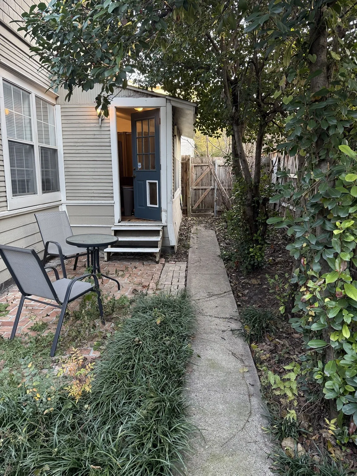 Fenced in backyard