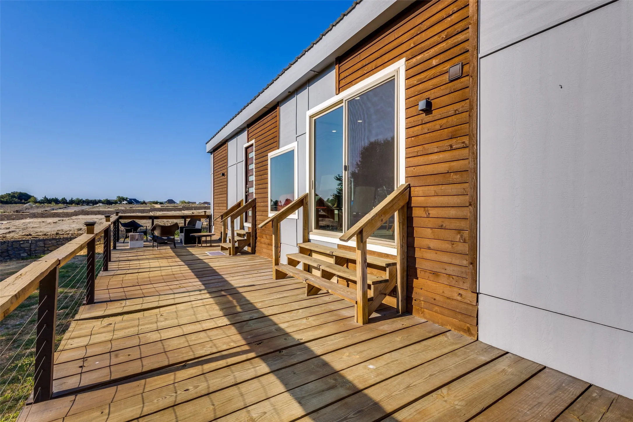 Large deck at entry