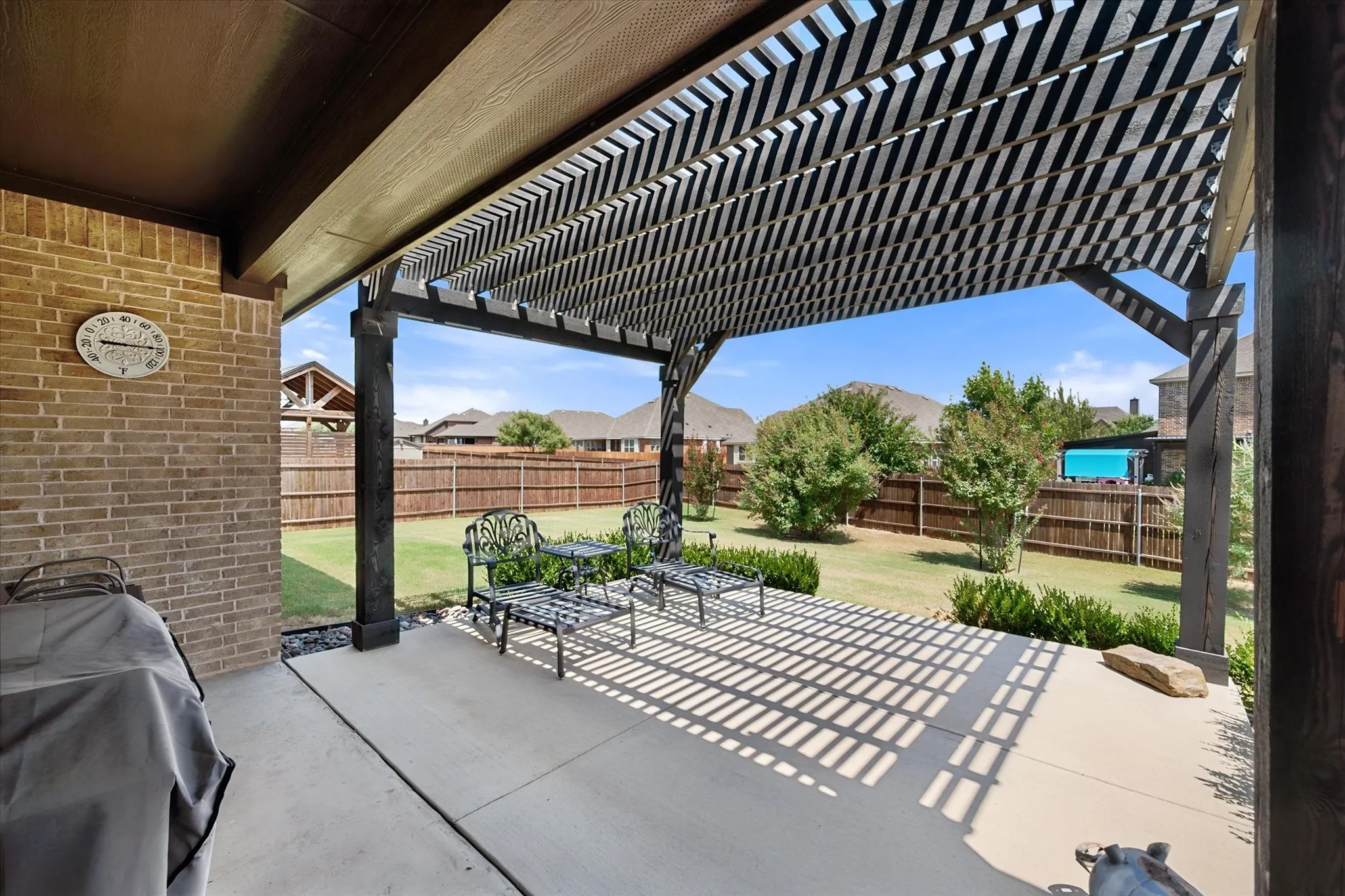 Covered option with added patio and gazebo