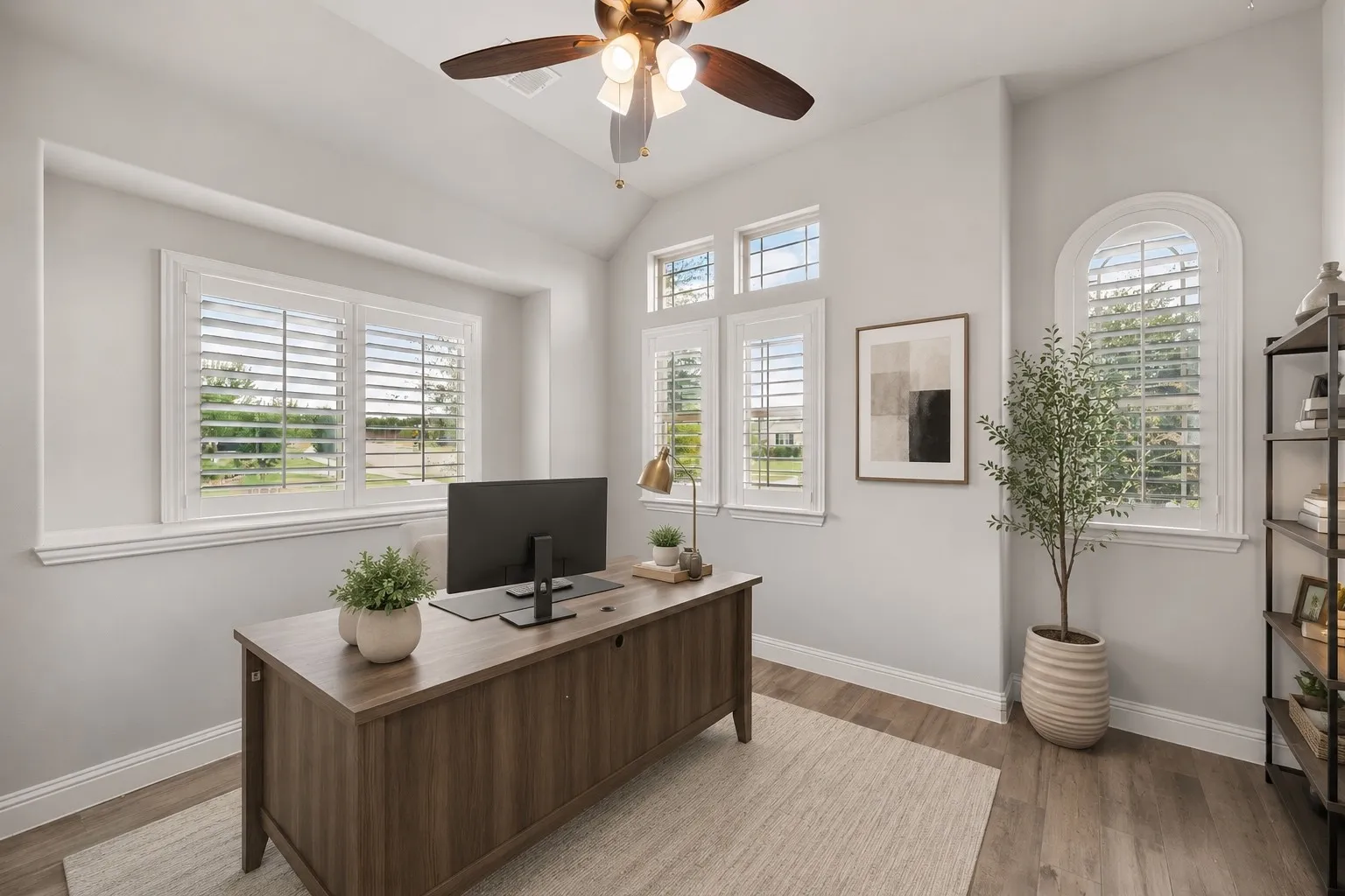Front bedroom being used as an office- Virtually enhanced