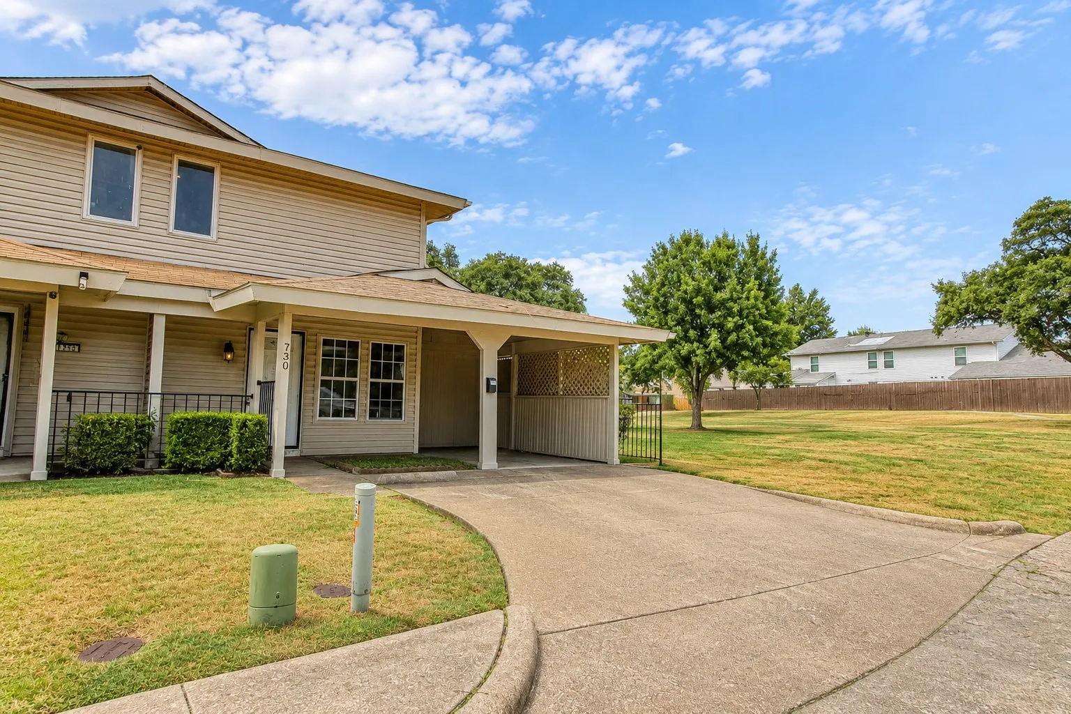 FRONT WITH GREENBELT NEXT DOOR