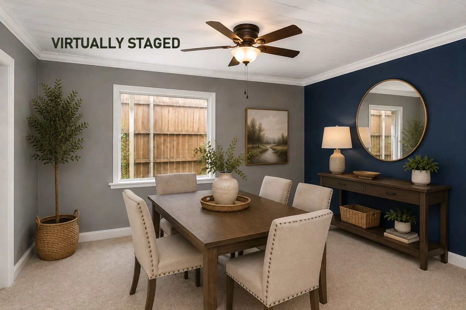 DINING AREA VIRTUALLY STAGED