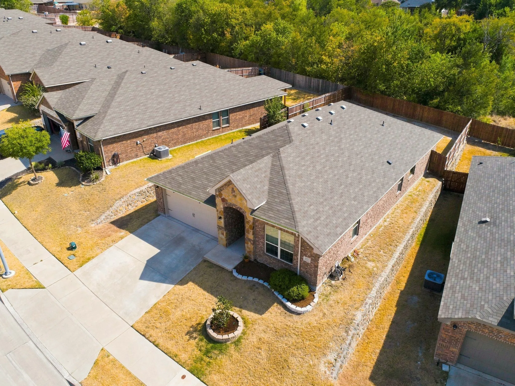 Home backs up to a treed greenspace