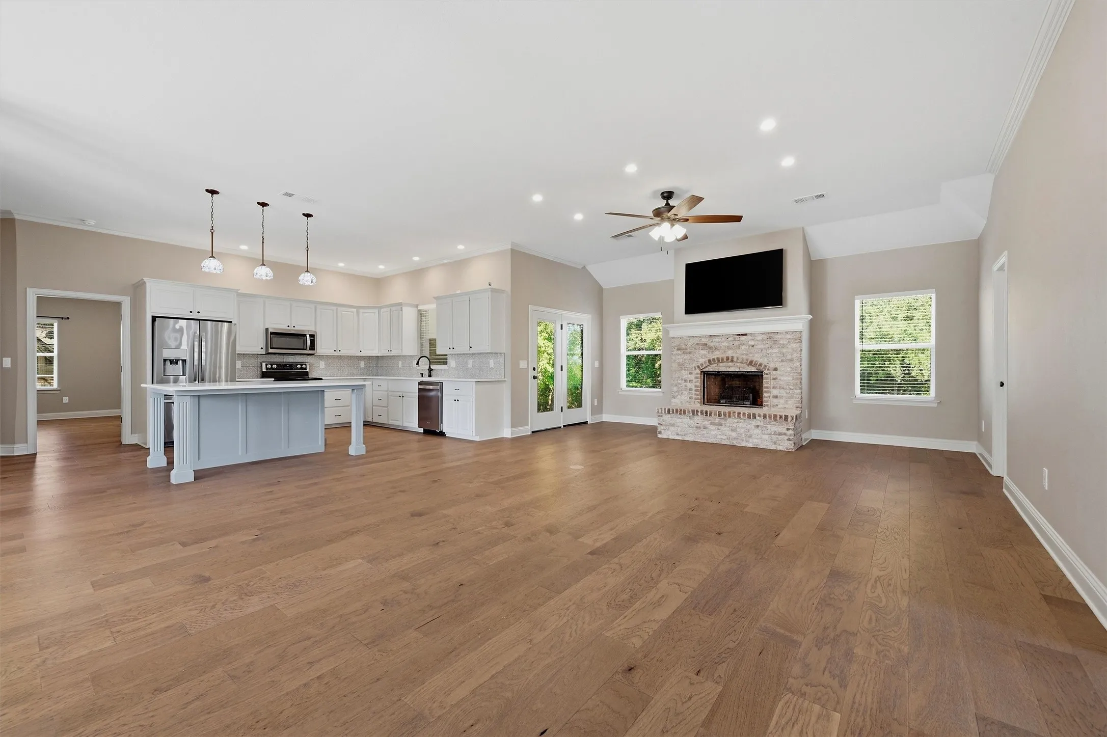  Custom Brick Fireplace, Looking for open living