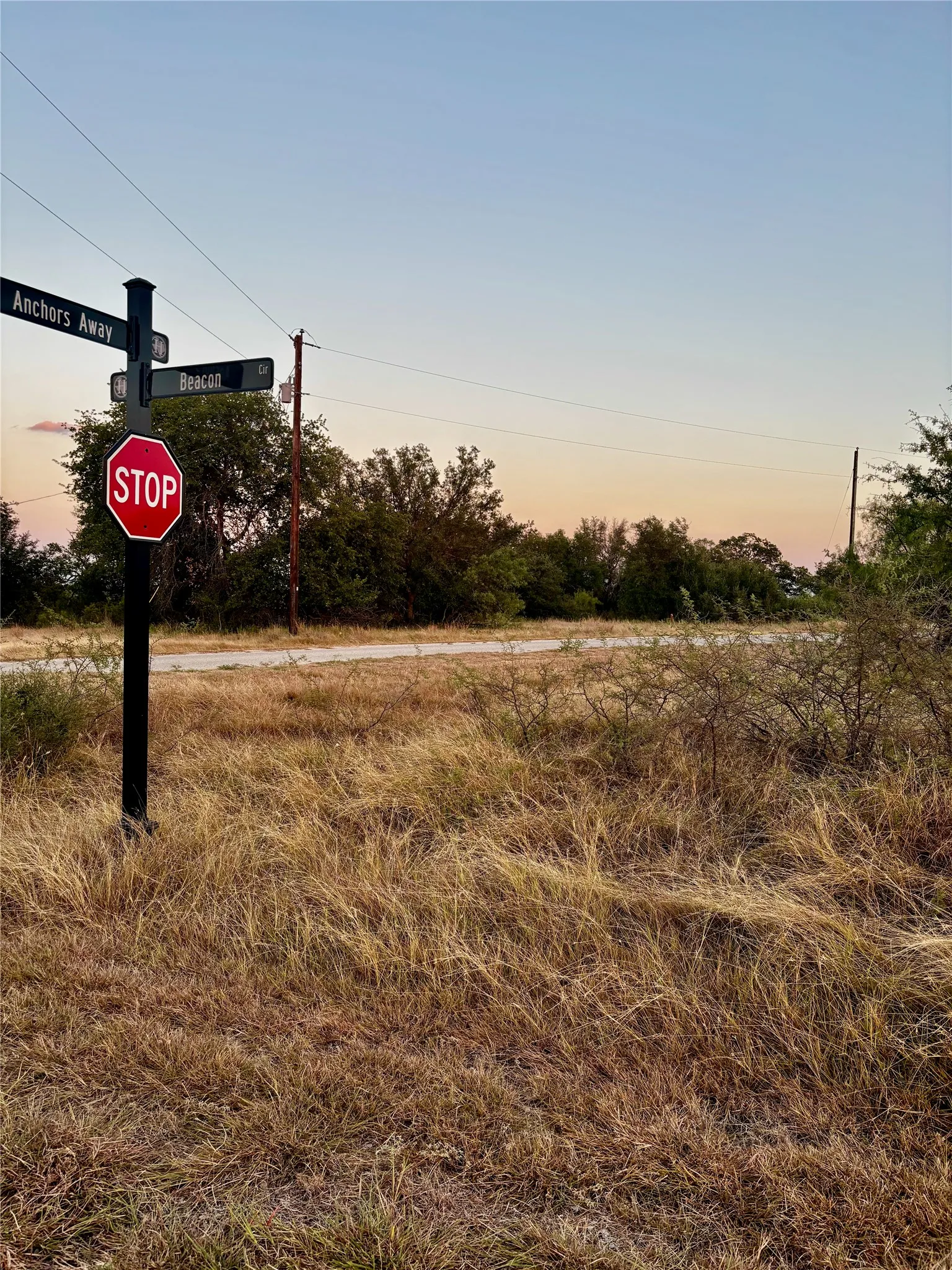 View of the corner of the lot