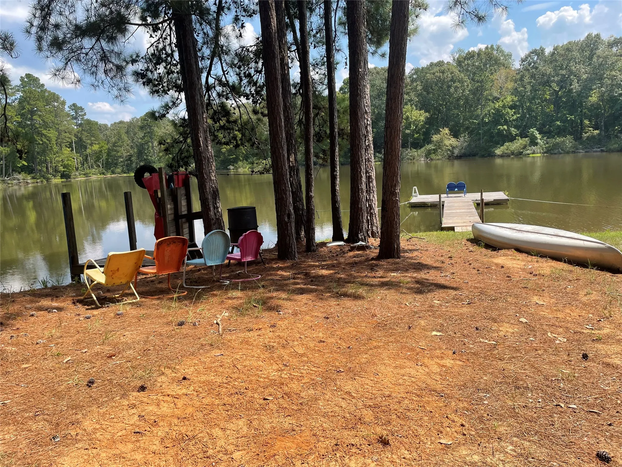 Dock area with zip line landing