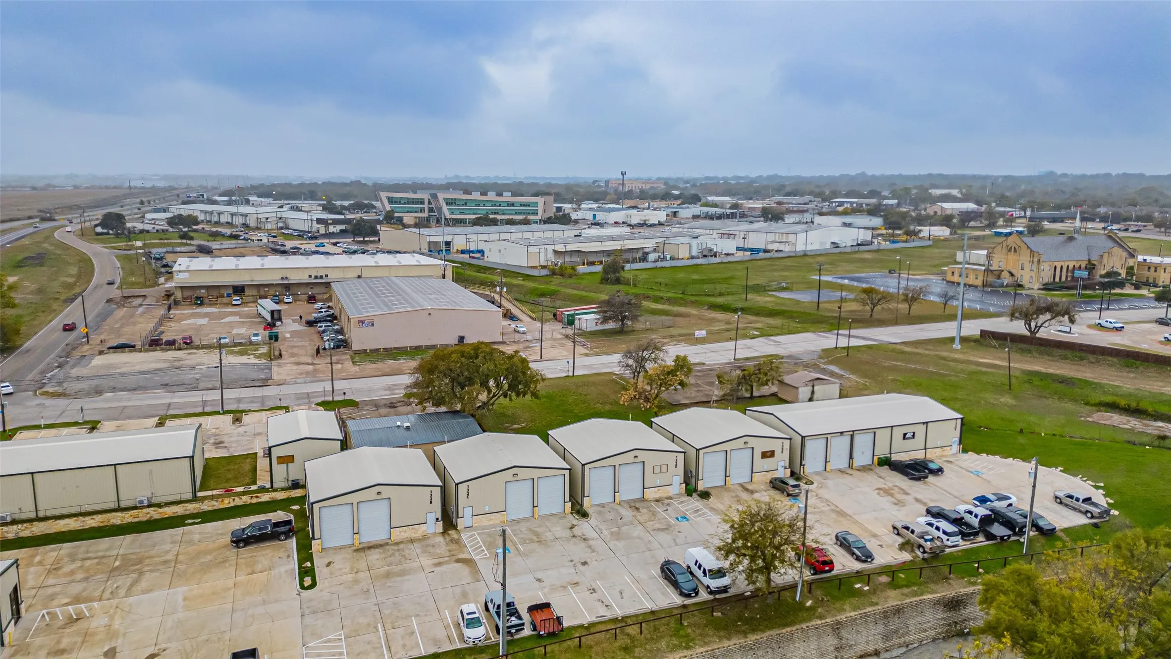 Bird's eye view of industrial structures