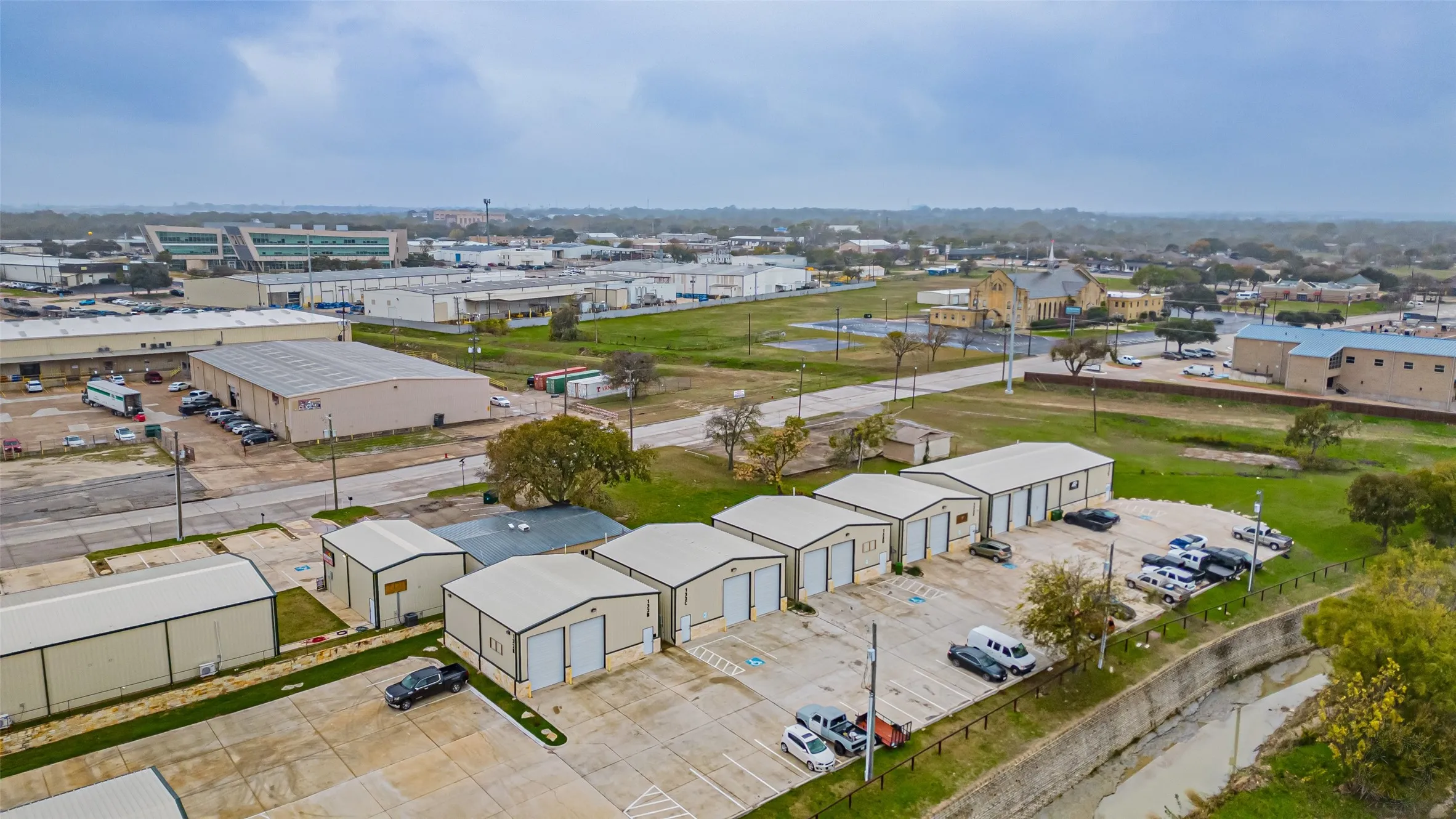 Bird's eye view of industrial structures