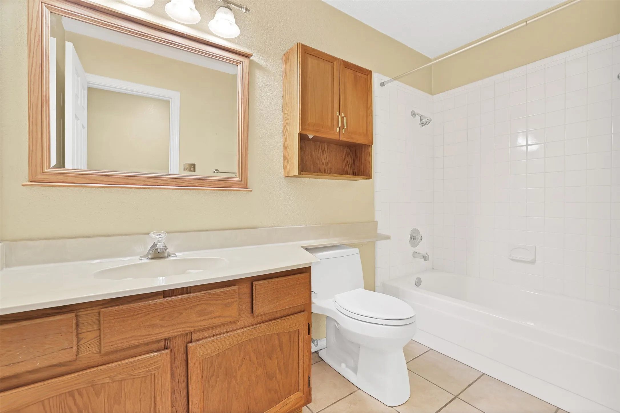 Hall bath with tub shower combination
