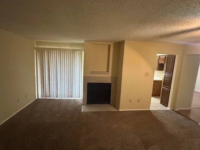 Living room with fireplace