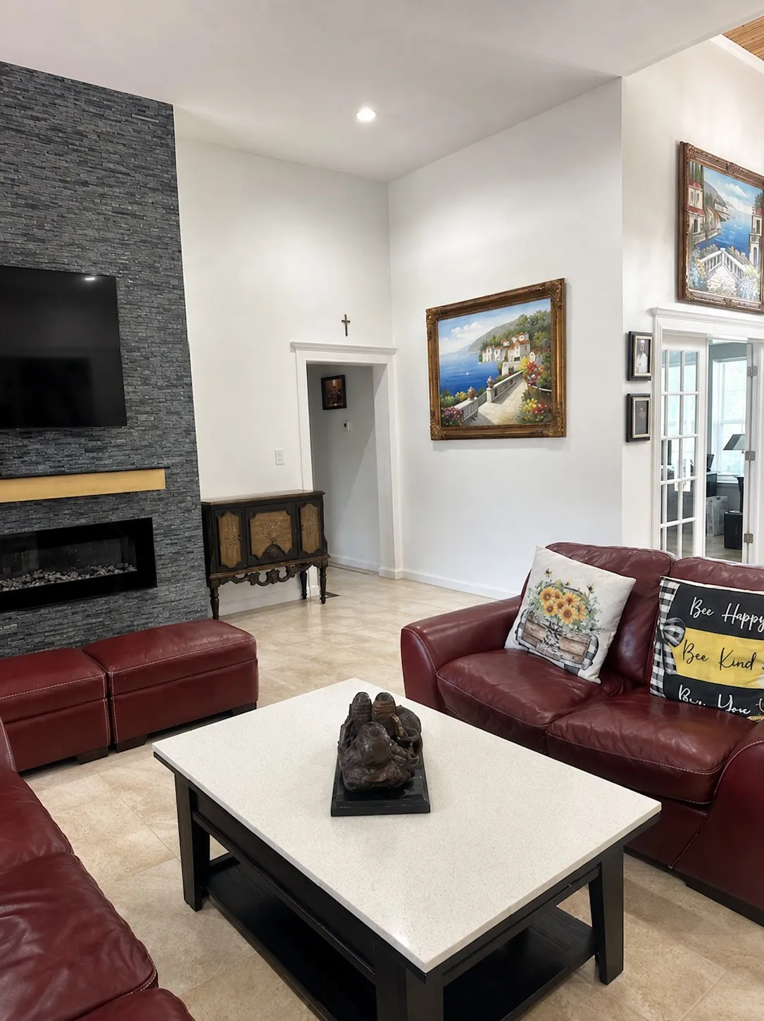 Tile flooring throughout