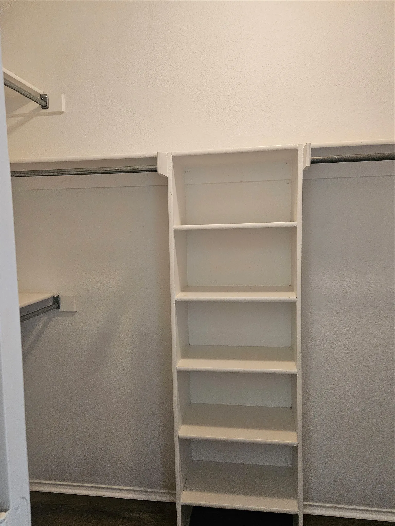 Built-in shelving unit with multiple shelves