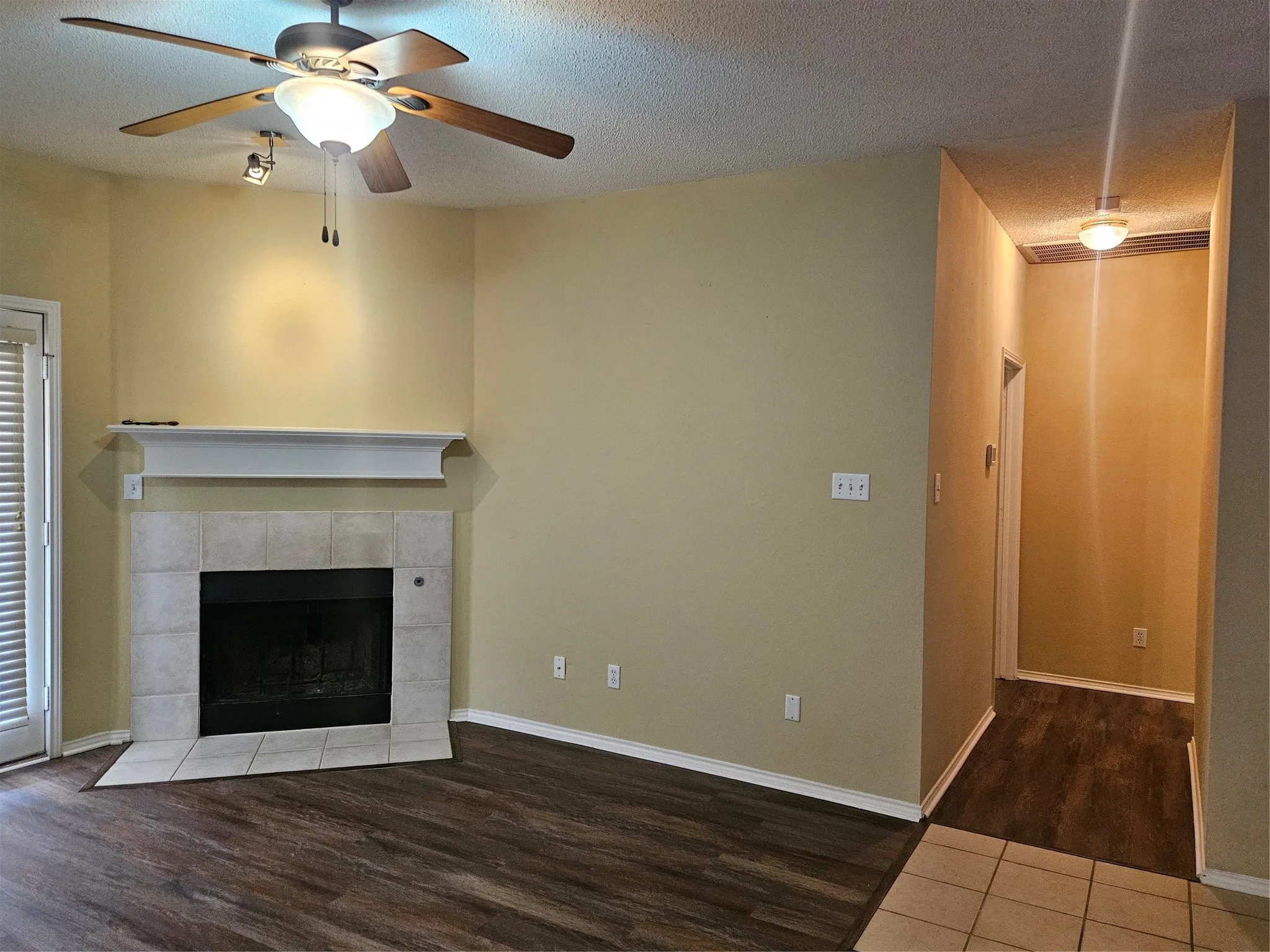 Wood-finish flooring throughout the main living area