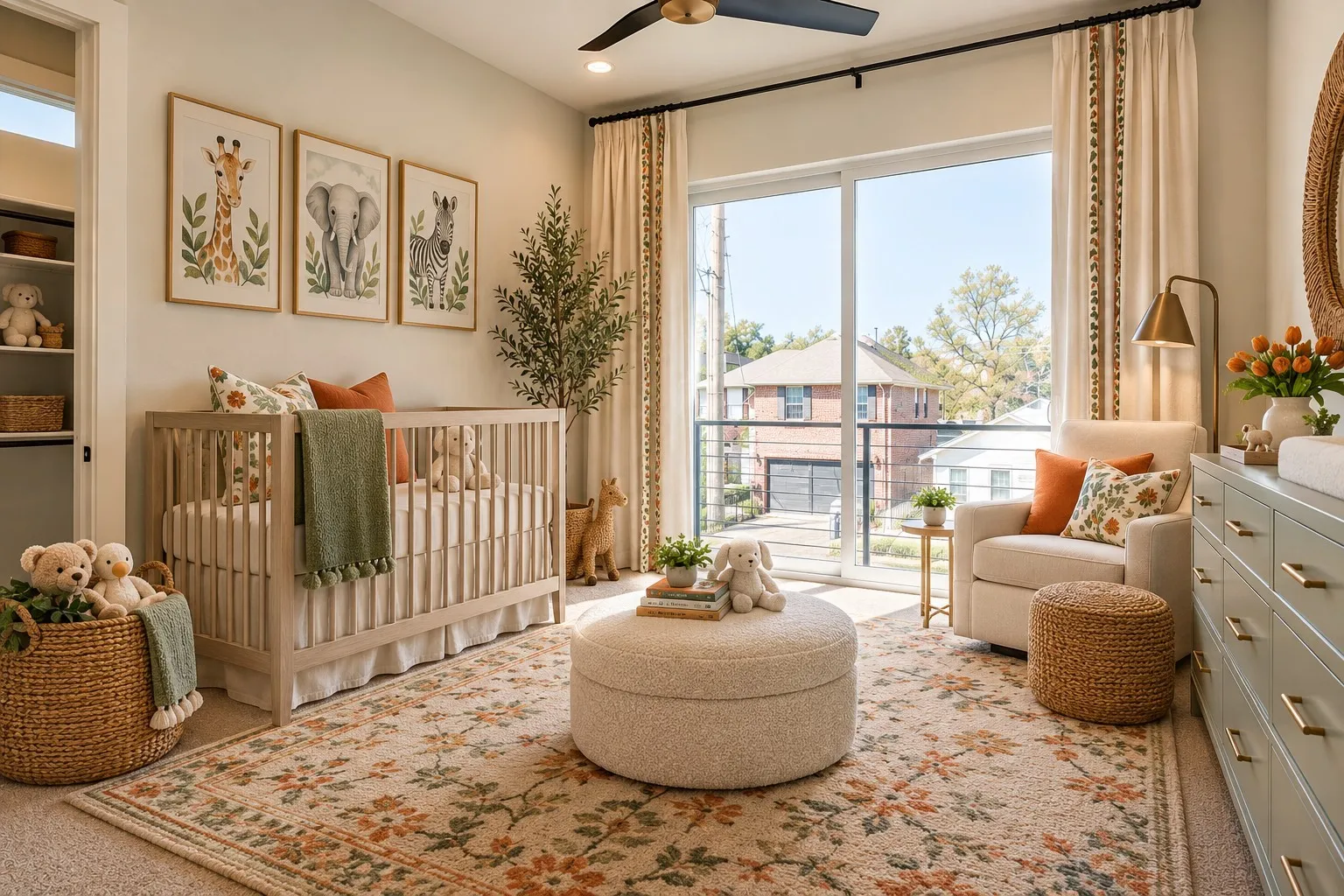 Front bedroom revealed as a nursery.  What a great space!