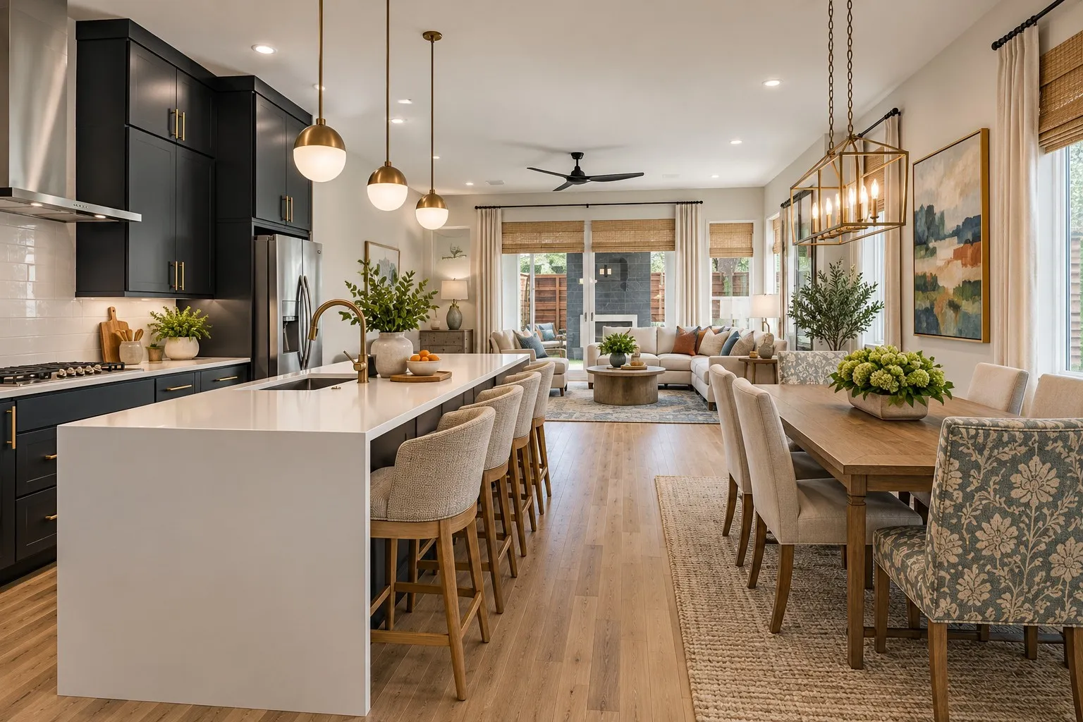 Imagine this space with plenty of entertainment space in this open floor plan.