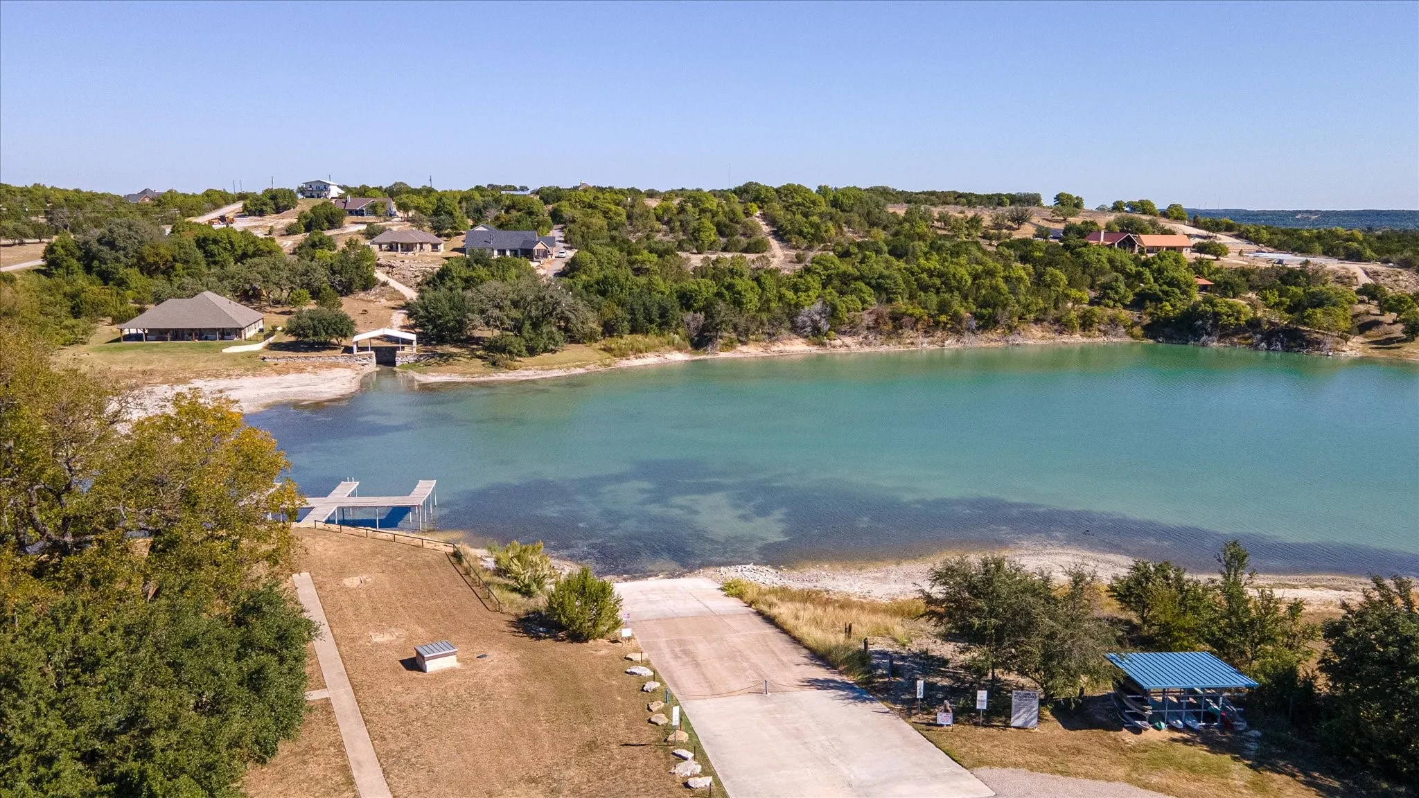 Waterfront property with private dock, boat ramp, and extensive shoreline