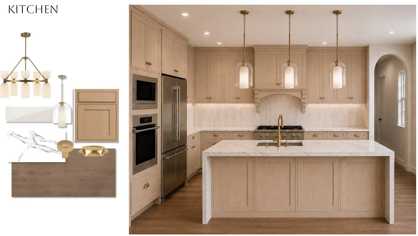 Gourmet kitchen featuring a built-in stainless steel refrigerator, microwave, and wall oven